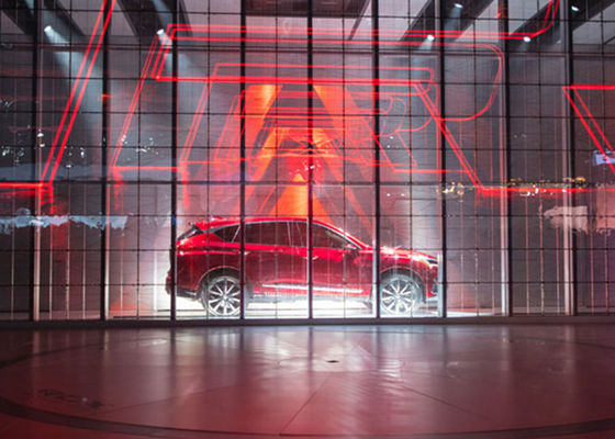 높은 광도 실내 옥외 SMD P2.84 P20 풀 컬러 영상 벽 유리제 LED 메시