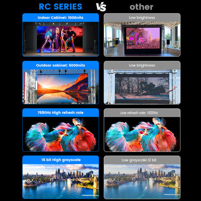 7680Hz P2.976 스테이지 교회 콘서트 이벤트 텐탈라 실내외 임대 LED 화면 임대